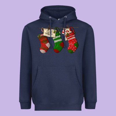 Christmas Socks With Santa Letter Heavyweight Hoodie Designed By Lillyallendesigns