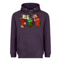 Plum Christmas Socks With Santa Letter Heavyweight Hoodie - LillyAllenDesigns