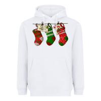 White Christmas Socks With Santa Letter Heavyweight Hoodie - LillyAllenDesigns