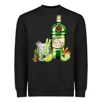 Black gin tonic bottle and cocktail Heavyweight Sweatshirt - AdoDesignShop