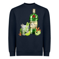 Navy gin tonic bottle and cocktail Heavyweight Sweatshirt - AdoDesignShop