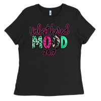Black Unbothered mood 24:7 Ladies Tee - RanaPortraitStore