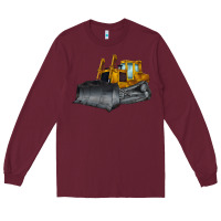 Burgundy Bulldozer Long Sleeve Tee - LillyAllenDesigns