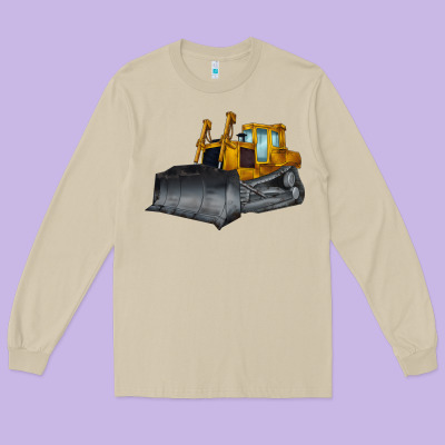 Bulldozer Long Sleeve Tee Designed By Lillyallendesigns