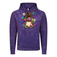 Cloud Purple messy bun tie dye Vintage Hoodie - RanaPortraitStore