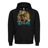 Black western rowdy Zipper Hoodie - NancyCooperArtShop