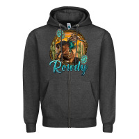 Charcoal Heather western rowdy Zipper Hoodie - NancyCooperArtShop