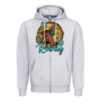 Heather Grey western rowdy Zipper Hoodie - NancyCooperArtShop