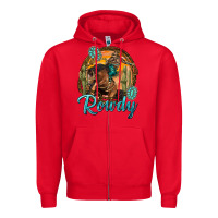 Red western rowdy Zipper Hoodie - NancyCooperArtShop