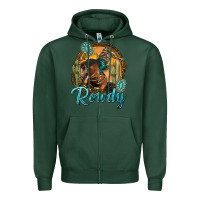 Sports Green western rowdy Zipper Hoodie - NancyCooperArtShop