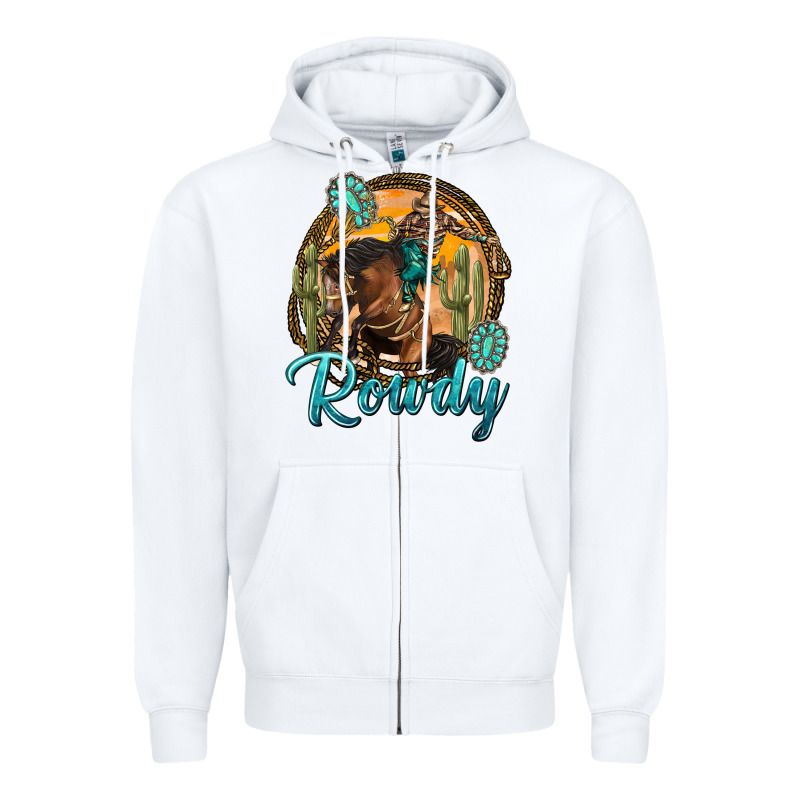 Western Rowdy Zipper Hoodie by NancyCooperArtShop | Teevron