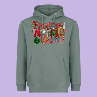 Registered Nurse Christmas Heavyweight Hoodie Designed By Lillyallendesigns