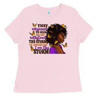 Bubblegum Pink They whispered to her afro woman Ladies Tee - RanaPortraitStore