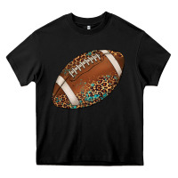 Black western football leopard turquoise pattern Heavy Core Tee - Artiststas