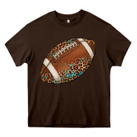 Chocolate Brown western football leopard turquoise pattern Heavy Core Tee - Artiststas