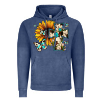 Vintage Denim cross with sunflower Vintage Hoodie - JahusDesignShop