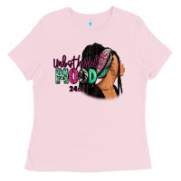 Bubblegum Pink Unbothered mood 24:7 Ladies Tee - RanaPortraitStore