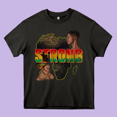 Strong With Glitter Heavy Core Tee Designed By Texasbilliewilder