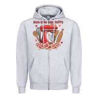 Heather Grey bake same one happy Zipper Hoodie - MaliasSmallBusiness
