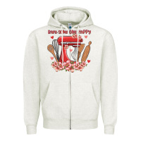 Oatmeal Heather bake same one happy Zipper Hoodie - MaliasSmallBusiness