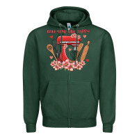 Sports Green bake same one happy Zipper Hoodie - MaliasSmallBusiness