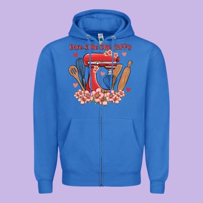 Bake Same One Happy Zipper Hoodie Designed By Maliassmallbusiness