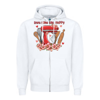 White bake same one happy Zipper Hoodie - MaliasSmallBusiness