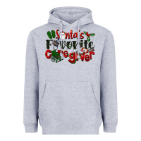 Heather Grey Santa's Favorite Caregiver Christmas Heavyweight Hoodie - LillyAllenDesigns