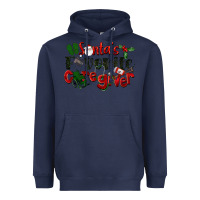 Navy Santa's Favorite Caregiver Christmas Heavyweight Hoodie - LillyAllenDesigns
