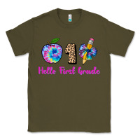 Army Green hello first grade tie dye 3200x2400 Classic Tee - AdoDesignShop