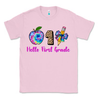 Bubblegum Pink hello first grade tie dye 3200x2400 Classic Tee - AdoDesignShop