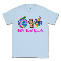 Dusty Blue hello first grade tie dye 3200x2400 Classic Tee - AdoDesignShop