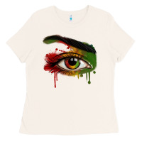 Bone Watercolor Juneteenth eyes Ladies Tee - RanaPortraitStore