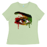 Matcha Watercolor Juneteenth eyes Ladies Tee - RanaPortraitStore