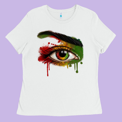 Ladies Tee Watercolor Juneteenth eyes