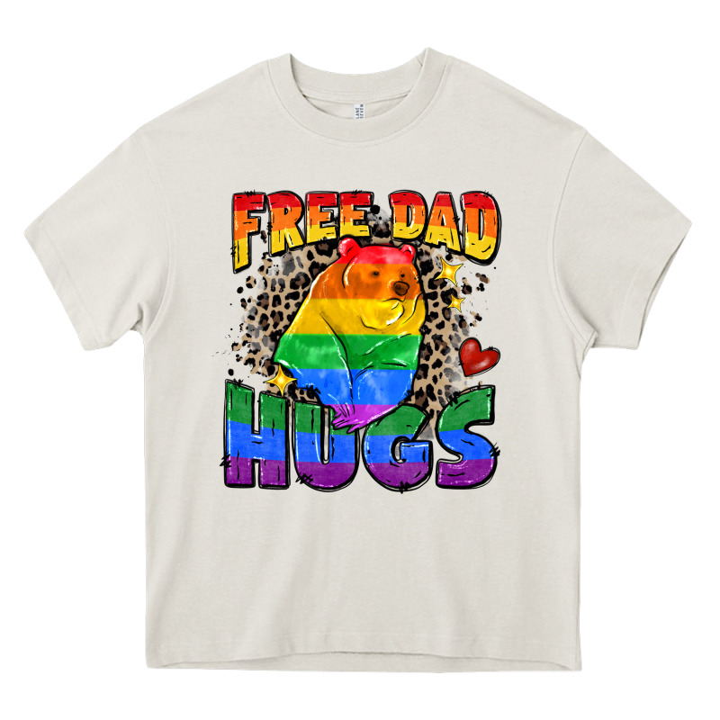 Free Dad Hugs Heavy Core Tee by Zillion Design Studio | Teevron