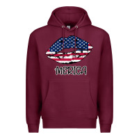 Burgundy American lip Premium Hoodie - Bettercallsaul