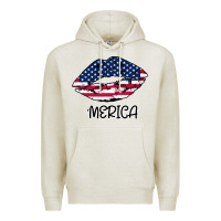 Oatmeal Heather American lip Premium Hoodie - Bettercallsaul