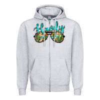 Heather Grey western howdy police sunglasses Zipper Hoodie - NancyCooperArtShop