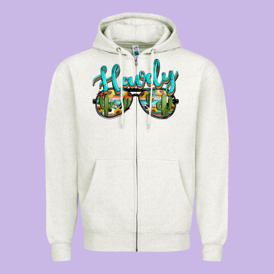 Western Howdy Police Sunglasses Zipper Hoodie Designed By Nancycooperartshop