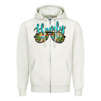 Oatmeal Heather western howdy police sunglasses Zipper Hoodie - NancyCooperArtShop