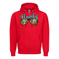 Red western howdy police sunglasses Zipper Hoodie - NancyCooperArtShop