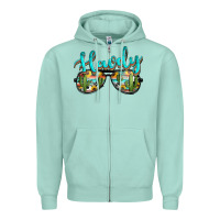 Seafoam western howdy police sunglasses Zipper Hoodie - NancyCooperArtShop