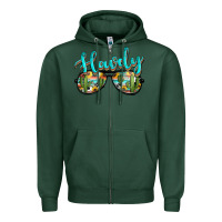 Sports Green western howdy police sunglasses Zipper Hoodie - NancyCooperArtShop