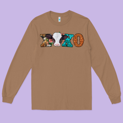 Xoxo Valentines Day Baby Cow Long Sleeve Tee Designed By Jasminsmagicworld