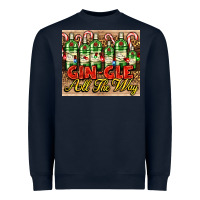Navy GIN GLE Christmas gin bottles Heavyweight Sweatshirt - AdoDesignShop