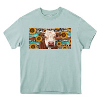 Arona Heifer With Sunflower And Serape Heavy Core Tee - RanaPortraitStore