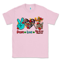 Bubblegum Pink peace love dia de los muertos Classic Tee - AdoDesignShop