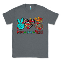 Charcoal Heather peace love dia de los muertos Classic Tee - AdoDesignShop