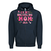 Navy in my wrestling mom era Zipper Hoodie - MaliasSmallBusiness